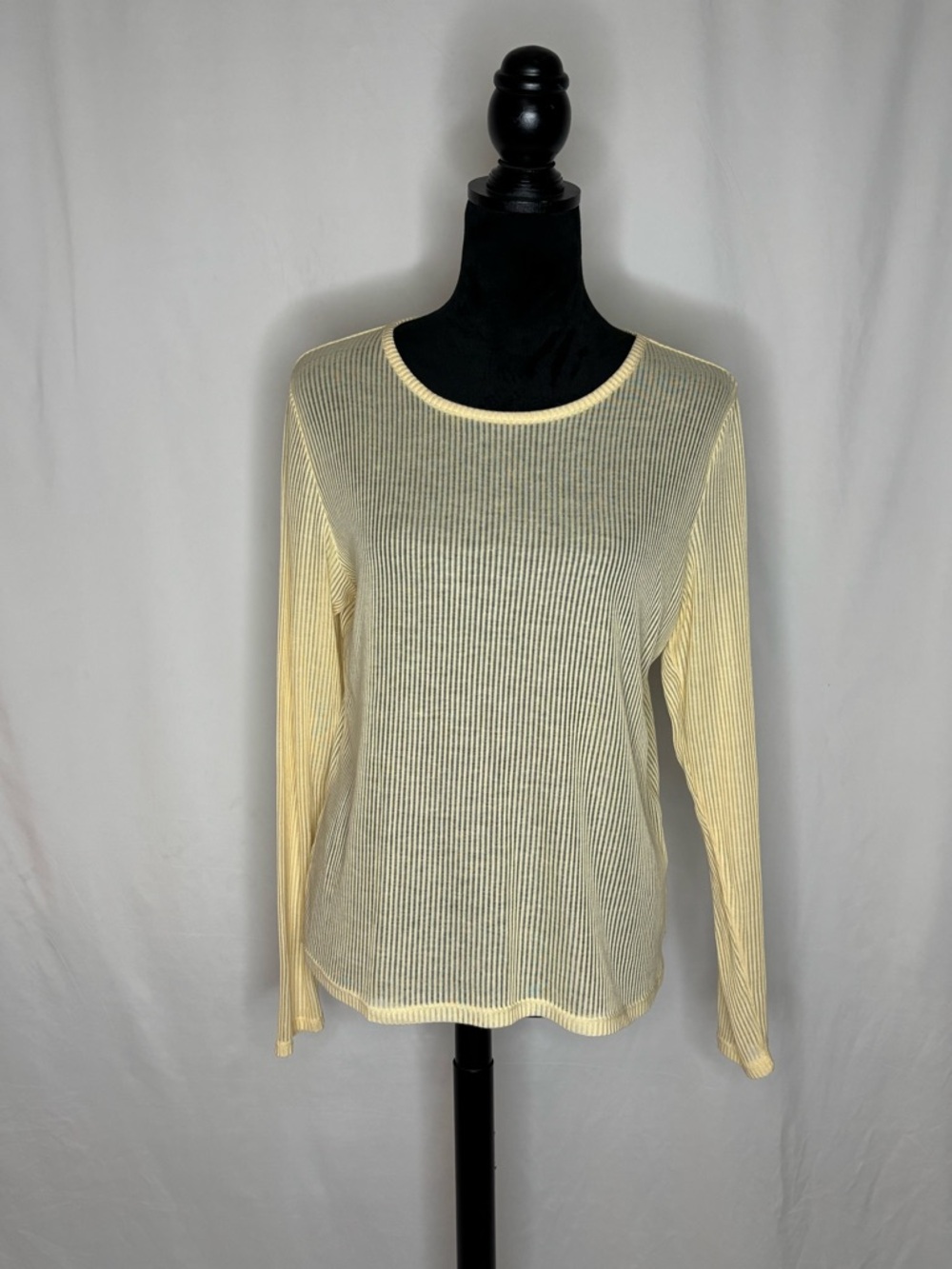 H&M Pale Yellow Ribbed Long Sleeve Top